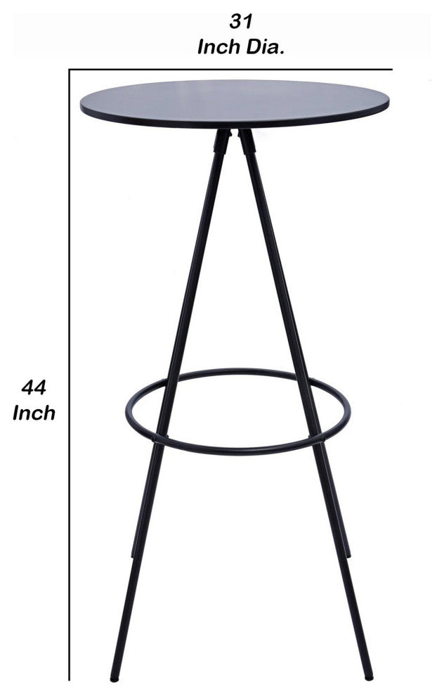 Benzara BM288186 Modern Bar Table, Hairpin Legs, Spacer, Composite Wood Surface