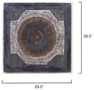 Batik Square Framed Wall Art, Indigo Paper