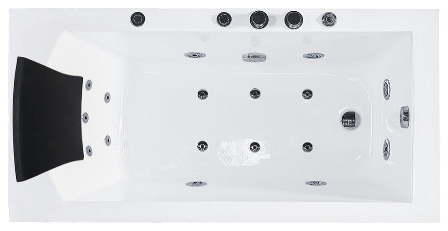 ARIEL Platinum 59" Right Drain Rectangular Alcove Whirlpool Bathtub