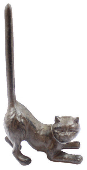 Cast Iron Cat Extra Toilet Paper Stand 10"