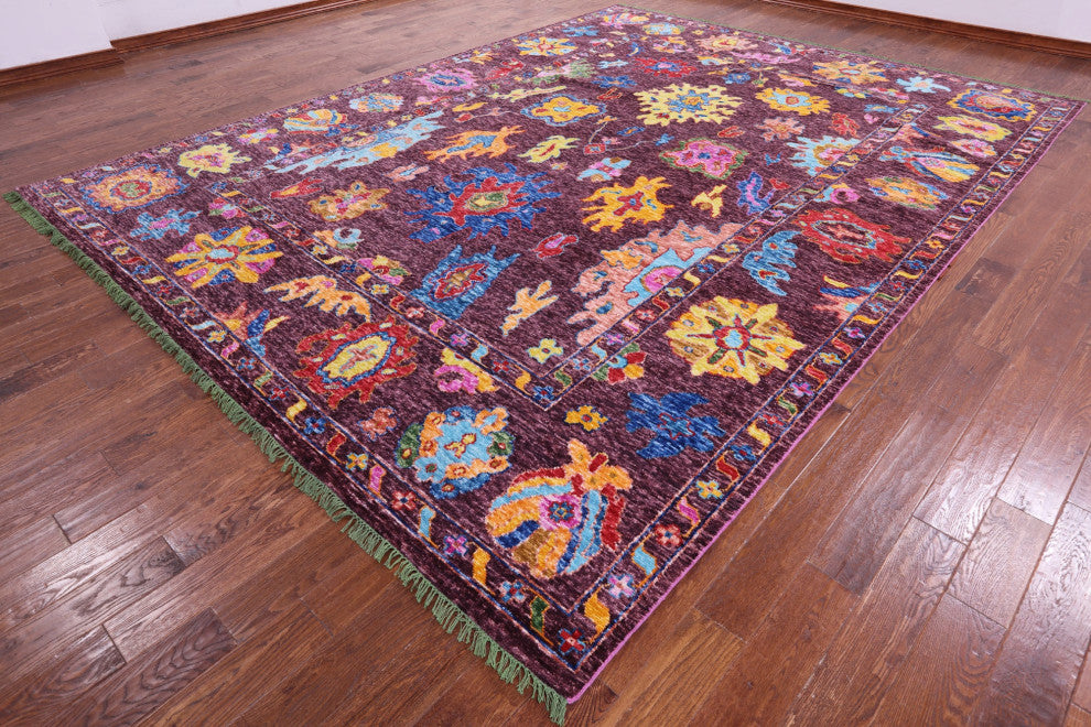 10' 3" X 13' 8" Hand Knotted Turkish Oushak Wool Rug - Q14783