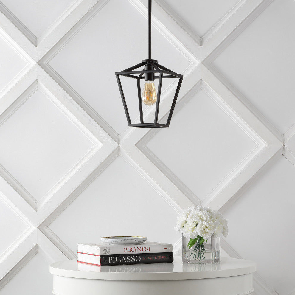 Grace Industrial Farmhouse Iron LED Pendant, Oil Rubbed Bronze, 1-Light