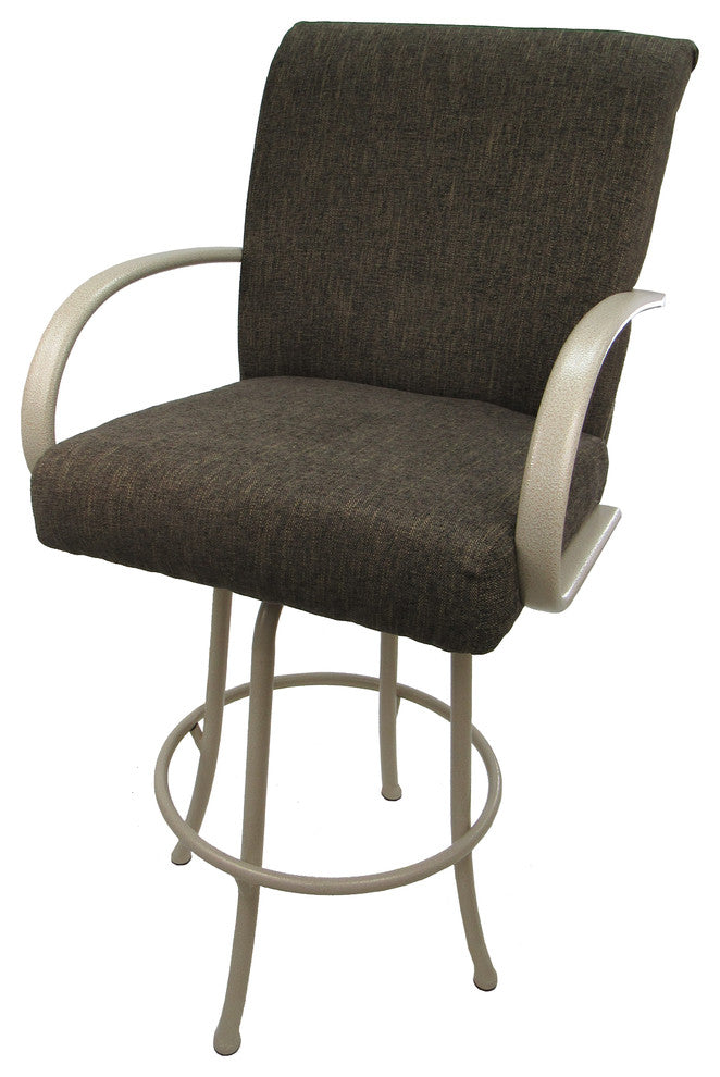 Swivel Counter Bar Stool Metal Frame 26", Sanora Brown, Beige Frame