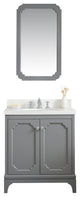 30" Wide Cashmere Gray Single Sink Quartz Carrara Bathroom Vanity