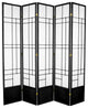 7' Tall Eudes Shoji Screen, Black, 5 Panels