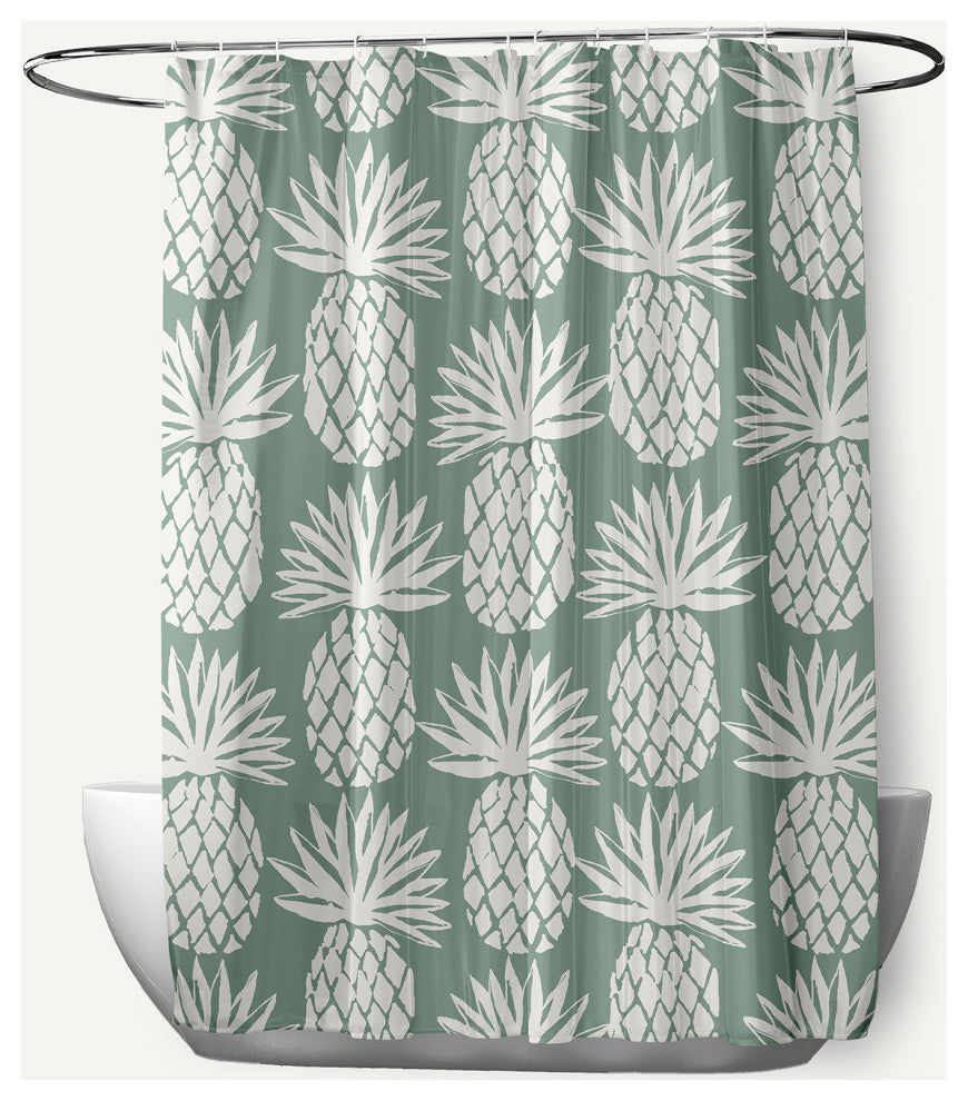 Pineapple Pattern Sage 70" w x 73" h Shower Curtain