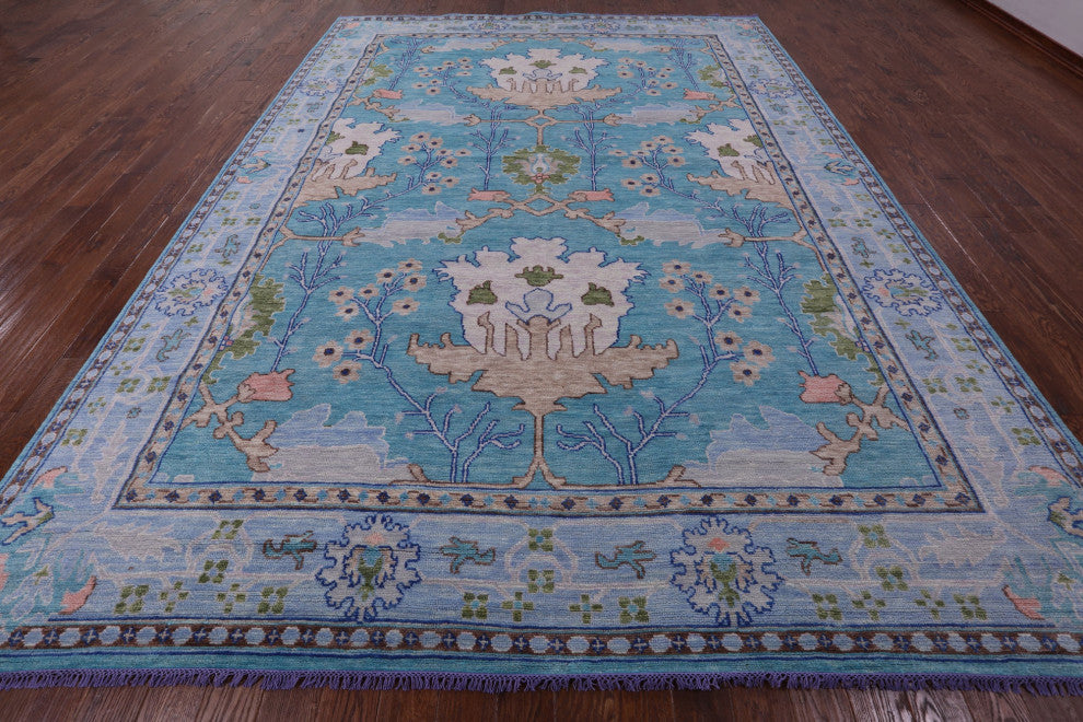 Turkish Oushak Handmade Wool Rug 10' 2" X 14' 1" - Q13562