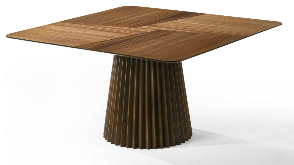 Platte Mid-Century Modern Walnut Square Dining Table
