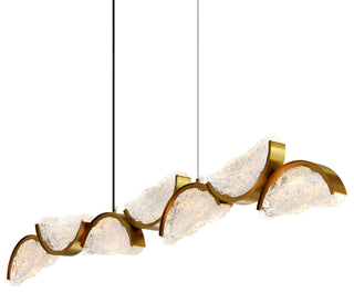 Moon Integrated LED Chandelier, Brass, 54 Inches