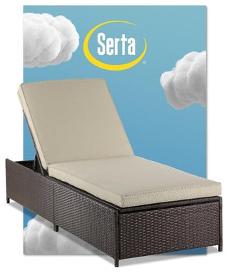 Serta Laguna Wicker Patio Storage Chaise Lounge in Brown