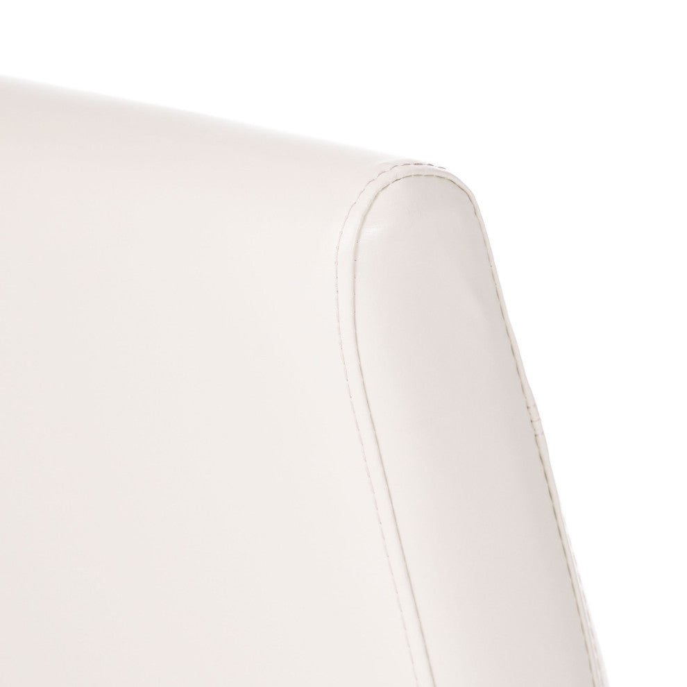 GDF Studio Emilia Pu Leather Dining Chairs, Set of 2, Ivory