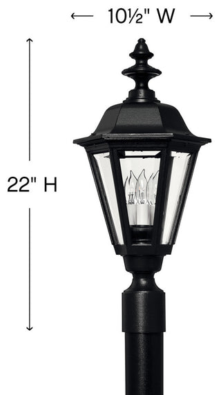Hinkley Lighting H1441 Manor House 3 Light 22\" Tall Post Light - Black