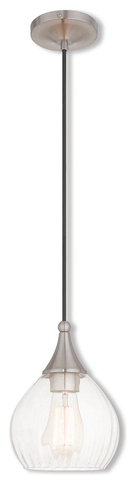 Art Glass Mini Pendant 1-Light Mini Pendant, Brushed Nickel