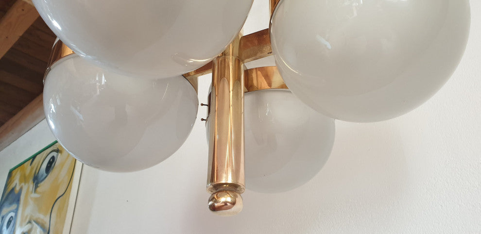 Large Mid-Century Modern "Tetraclio" Chandelier