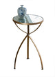 Mirror Top Table, Antique Gold