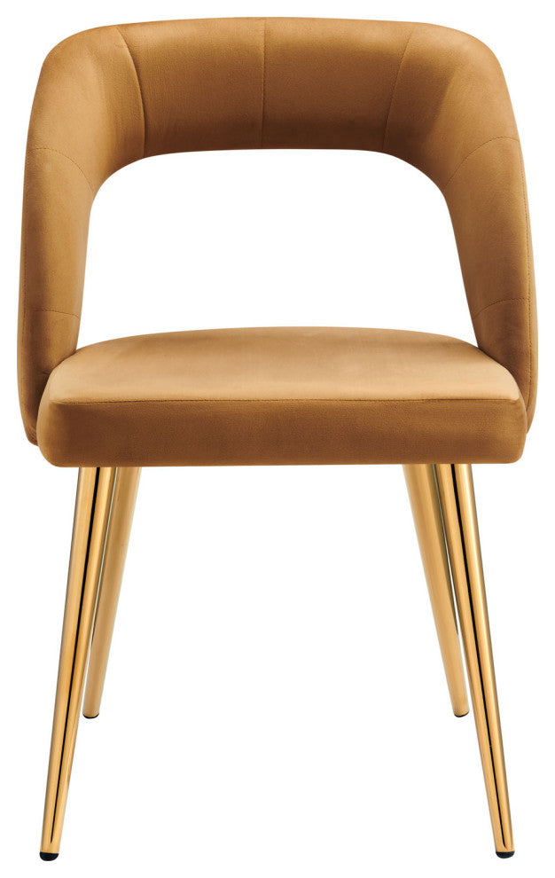 Marciano Performance Velvet Dining Chair Set of 2 Gold Cognac -6030