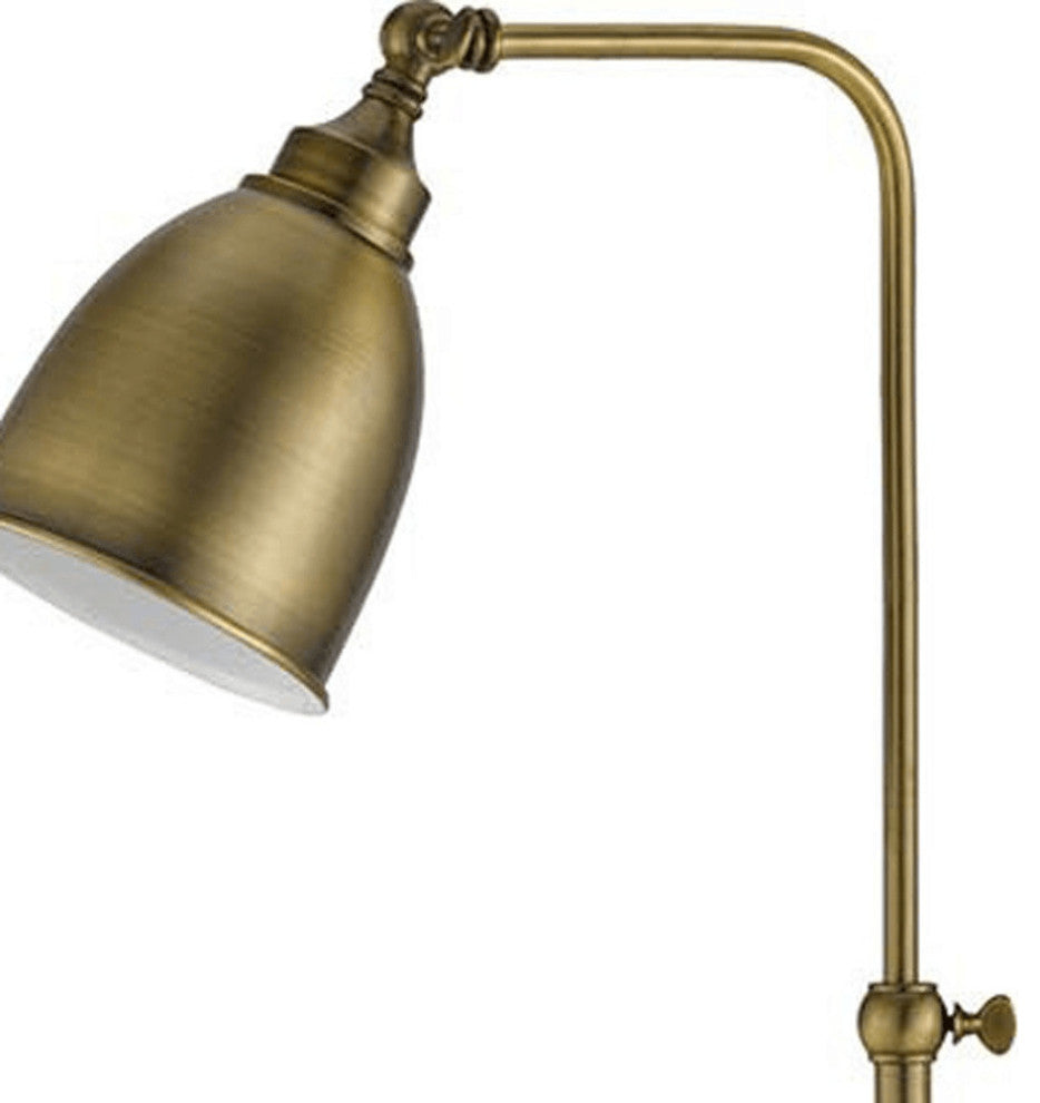 62" Bronze Adjustable Traditional Shaped Floor Lamp With Bronze Dome Shade