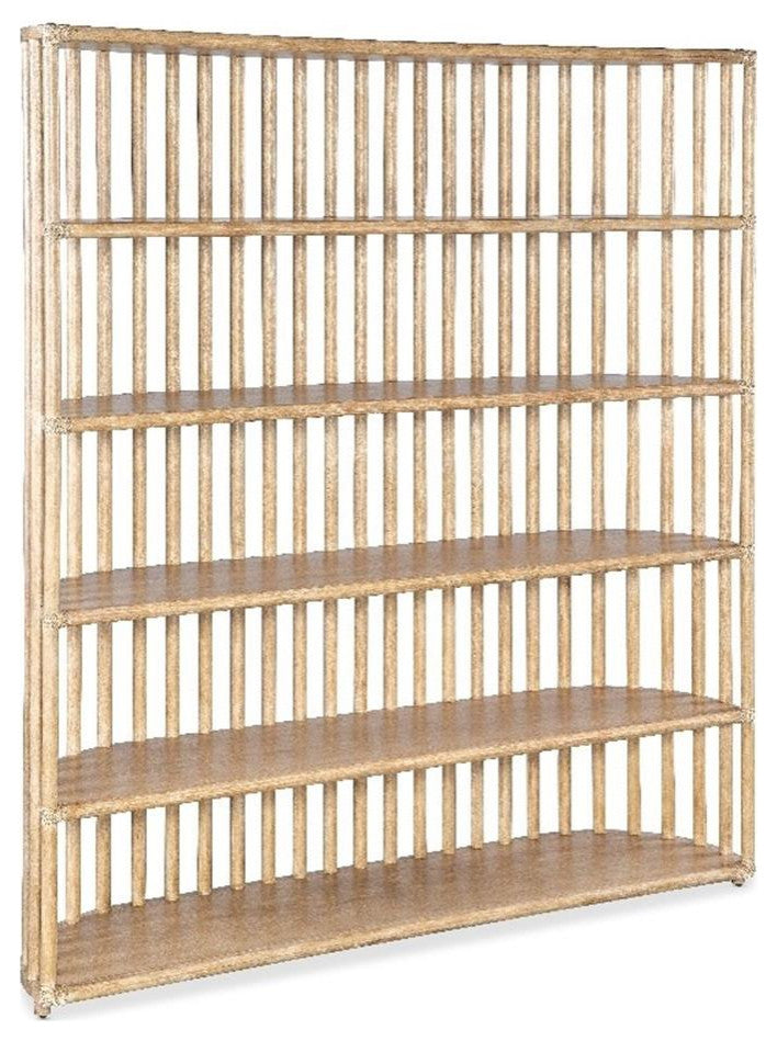 Retreat Slatted Wood Framed Bookcase in Beige by Hooker Furniture