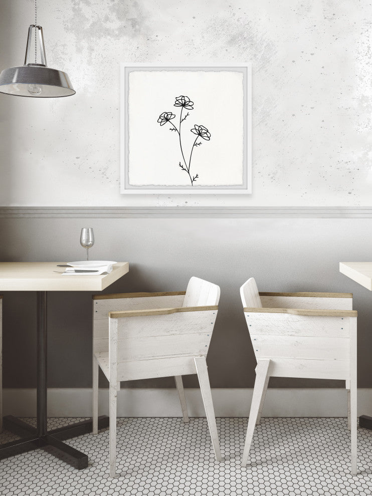 "Poppy Outline" Framed Painting Print, 32x32