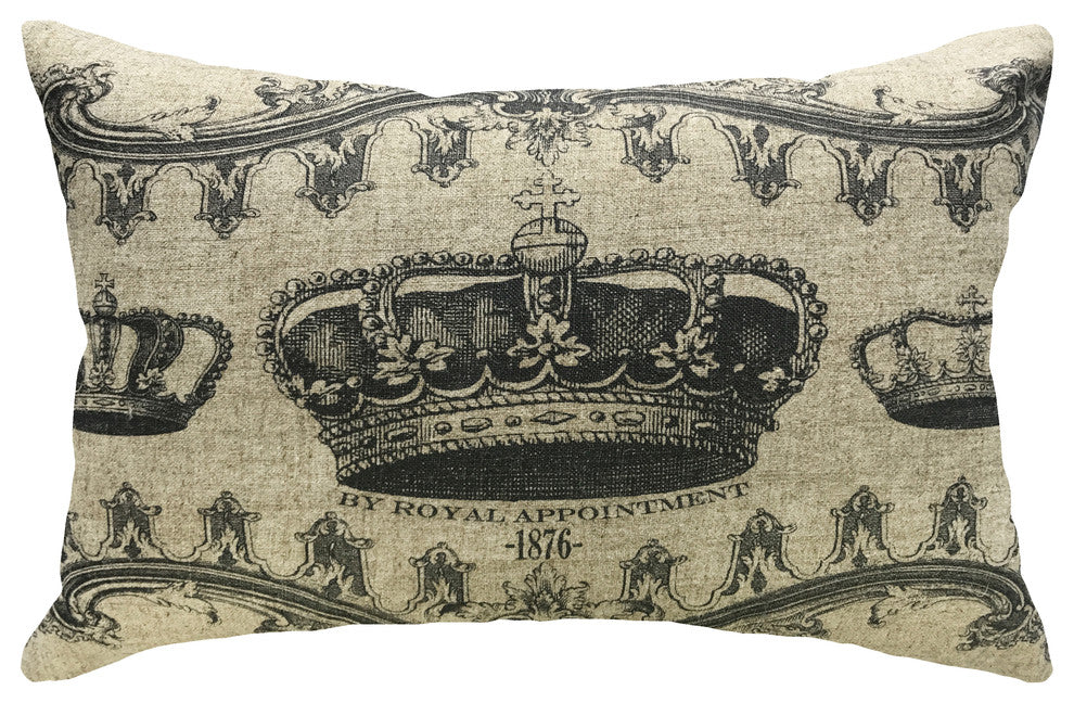 Decorative Crown Linen Pillow