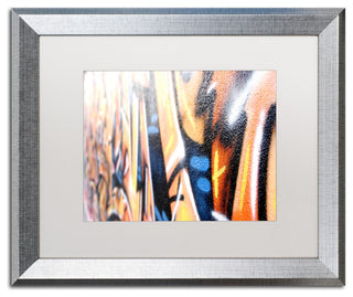 "Graffiti" Framed Art by Yale Gurney, Silver, White, 20"x16"