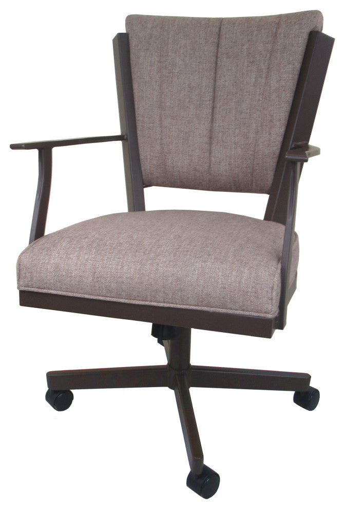 Montana Swivel Metal Dining Caster Chair Reading Base, Basin Beige - Coffee