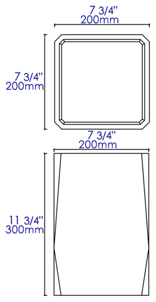Alfi Brand Abco1045 12"x8" Concrete Waste Bin For Bathrooms