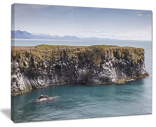 "Huge Rock in Coastline Panorama" Seashore Wall Art, 40"x30"