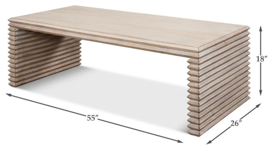 Stacked Cocktail Coffee Table Stone Gray