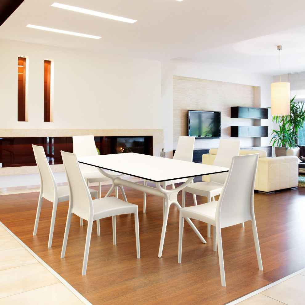 Miranda Dining Set With 6 Chairs White