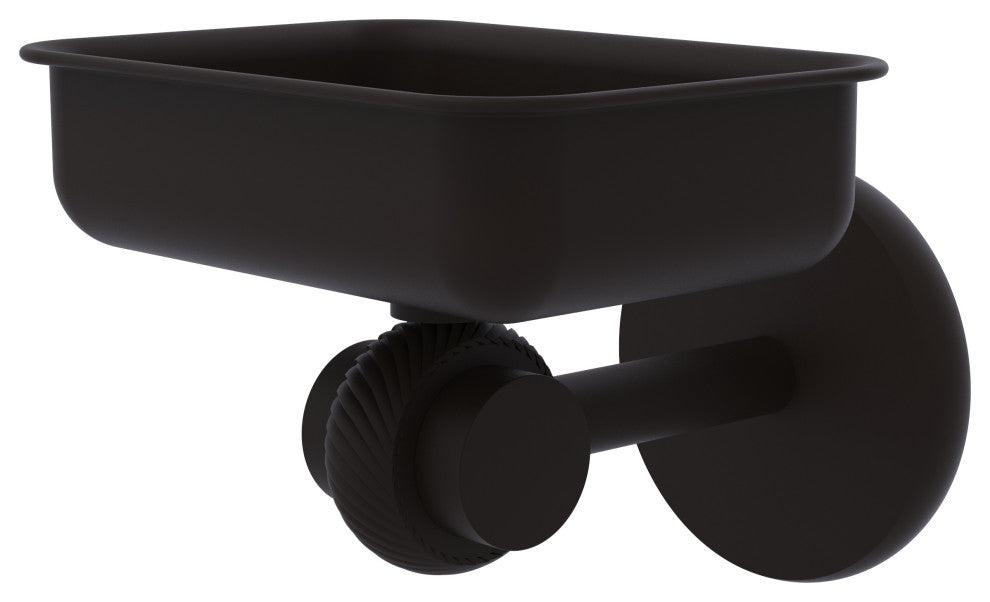 Satellite Orbit Two Wall Mount Soap Dish With Twist Accents, Oil Rubbed Bronze