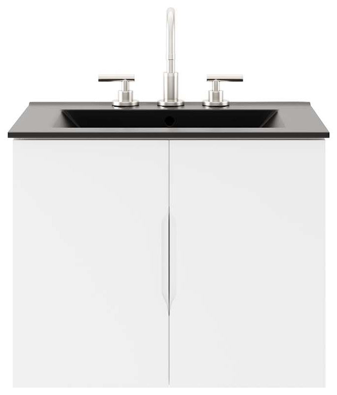 Vitality 24" Bathroom Vanity, White Black