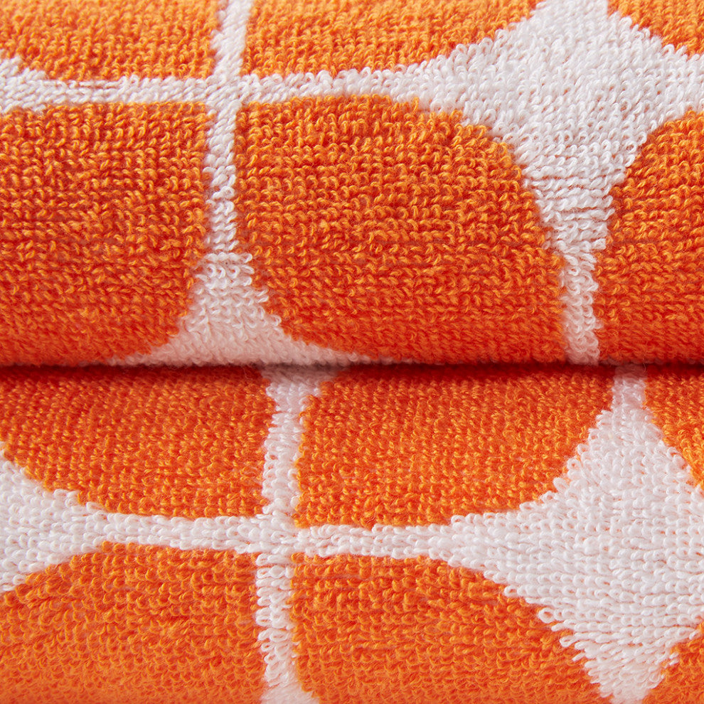 Intelligent Design Lita Cotton Jacquard Bath Towel 6 Piece Set, Orange