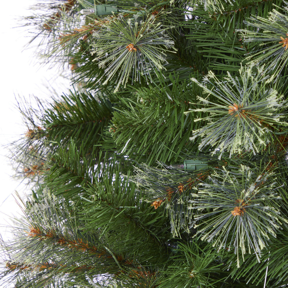 9' Cashmere Slim Faux Xmas Tree W/550 Warm White Lights & 1308 Bendable Branches