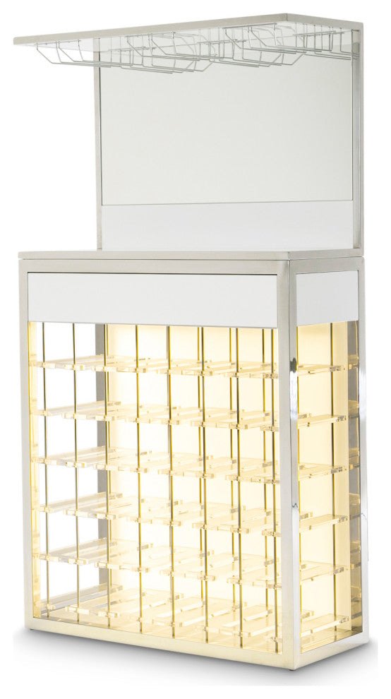 State St. Wine Bar Cabinet - Off White