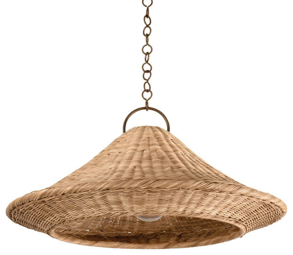 Baychester 32" Wide Bronze Leaf Pendant