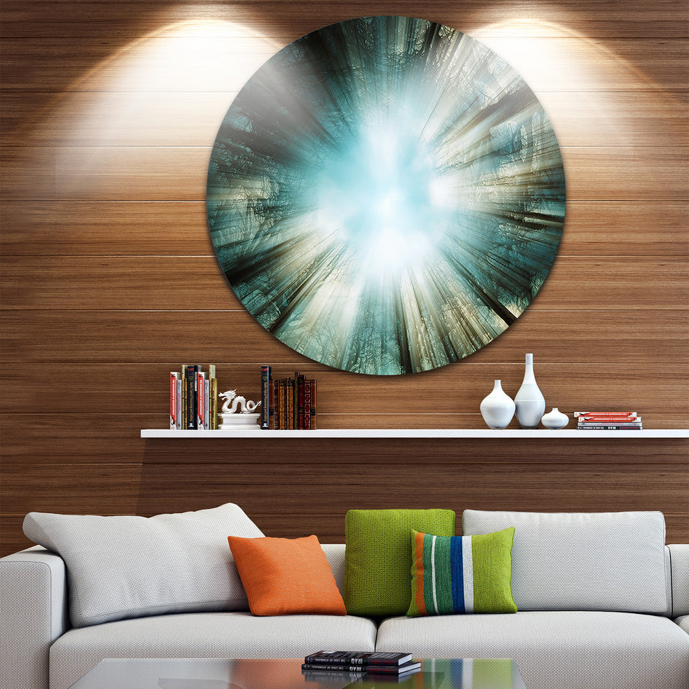 Light From Sky, Abstract Digital Art Round Wall Art, 38"