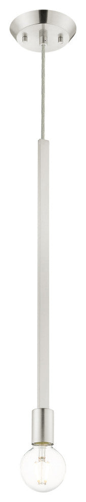 Livex Lighting Prague 1 Light Brushed Nickel Single Pendant