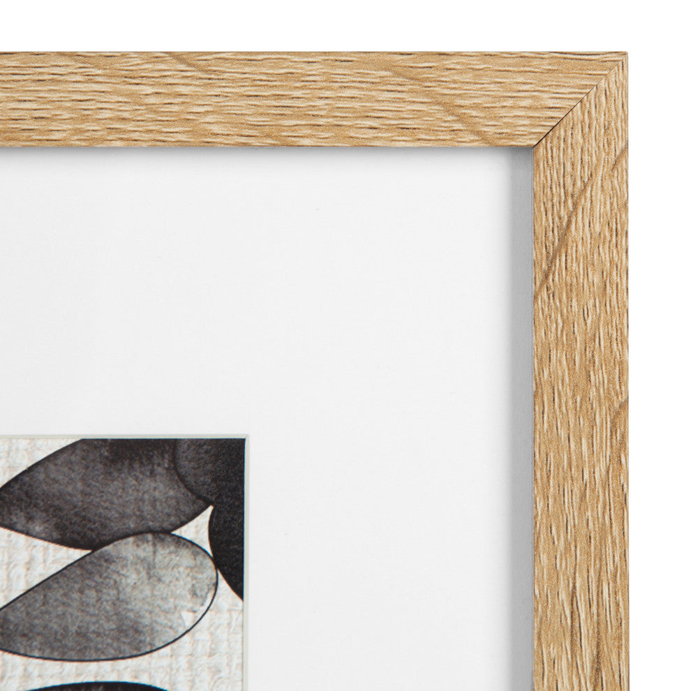 Black And White Florals Rustic Art Set, Natural 5 Piece
