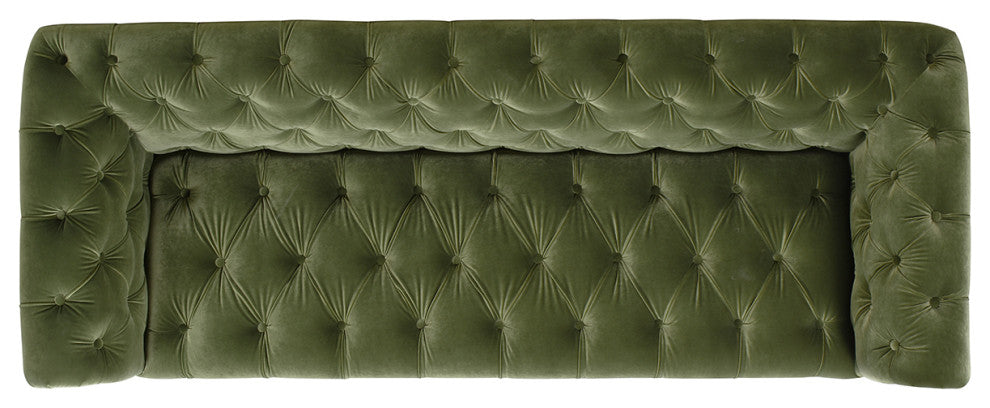 Alto 88" Tufted Chesterfield Sofa, Olive Green Performance Velvet