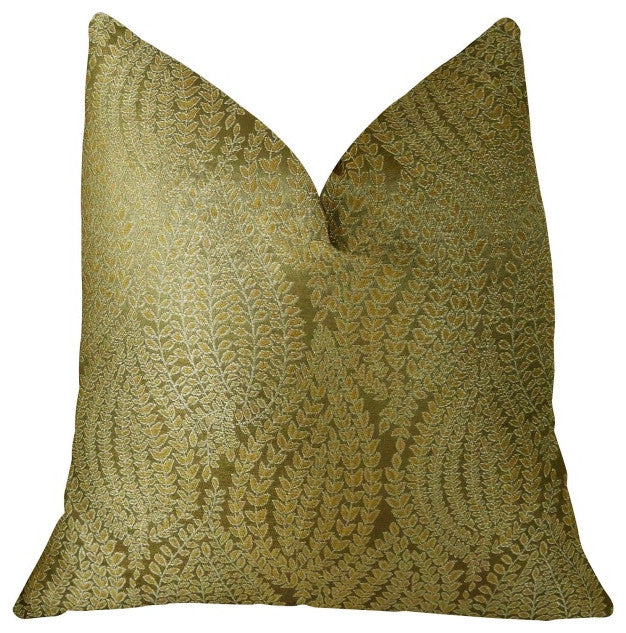 Plutus Leaf Pod Handmade Throw Pillow, (Double sided  20" x 30" Queen)