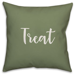 Treat in Green 18x18 Throw Pillow