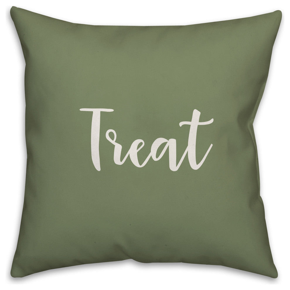Treat in Green 18x18 Throw Pillow