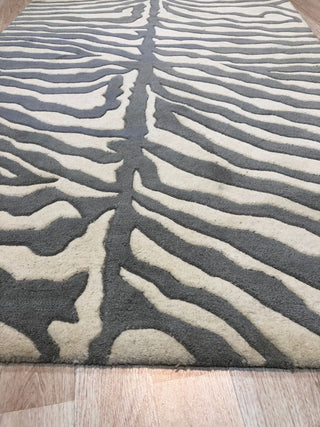 EORC Gray Hand-Tufted Wool Tufted Rug 4'x6'