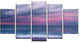 Blue and Pink Unset over Sea, Large Seashore Canvas Art Print, 60"x32", 5 Panels