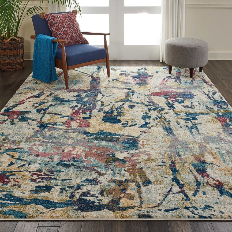 Nourison Fusion Cream/Multicolor Area Rug, 7'10"x10'6"