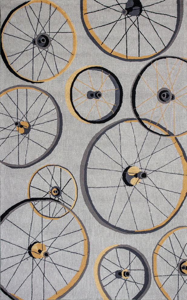 Sonesta 2035 Gray Wheels In Motion Rug, 27"x45"