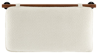 Anela Wall-Mounted Chenille Upholstered Twin Headboard, Cream Walnut