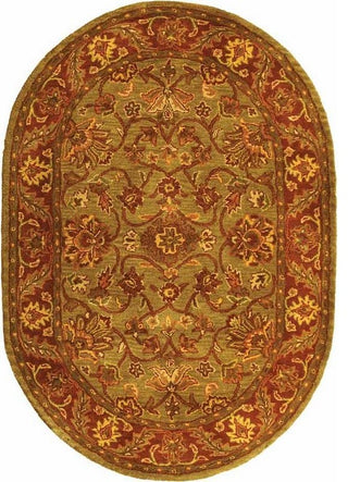 Safavieh Golden Jaipur Gj250A Rug, Green/Rust, 2'3"x4'0" Oval