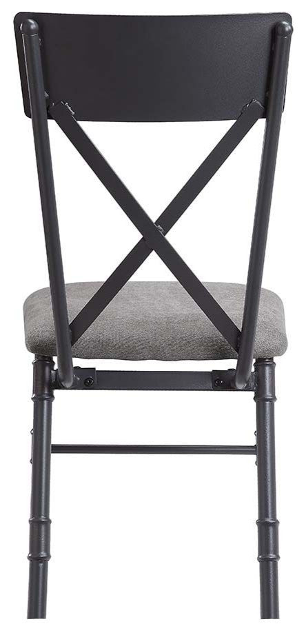 Set of 2 Side Chair, Gray and Sandy Black